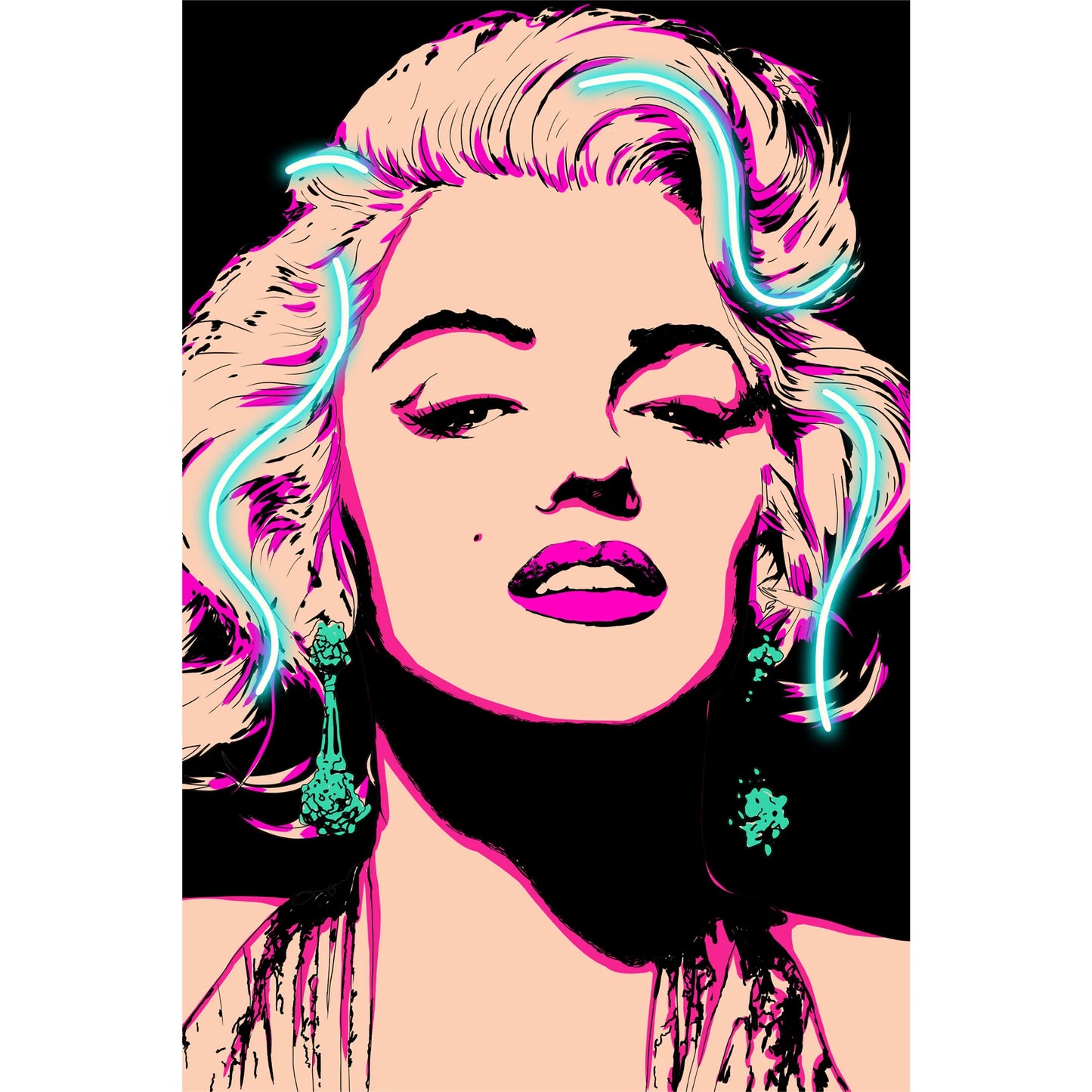 Quadro MARILYN MONROE Dipinto a Mano su Tela con LED