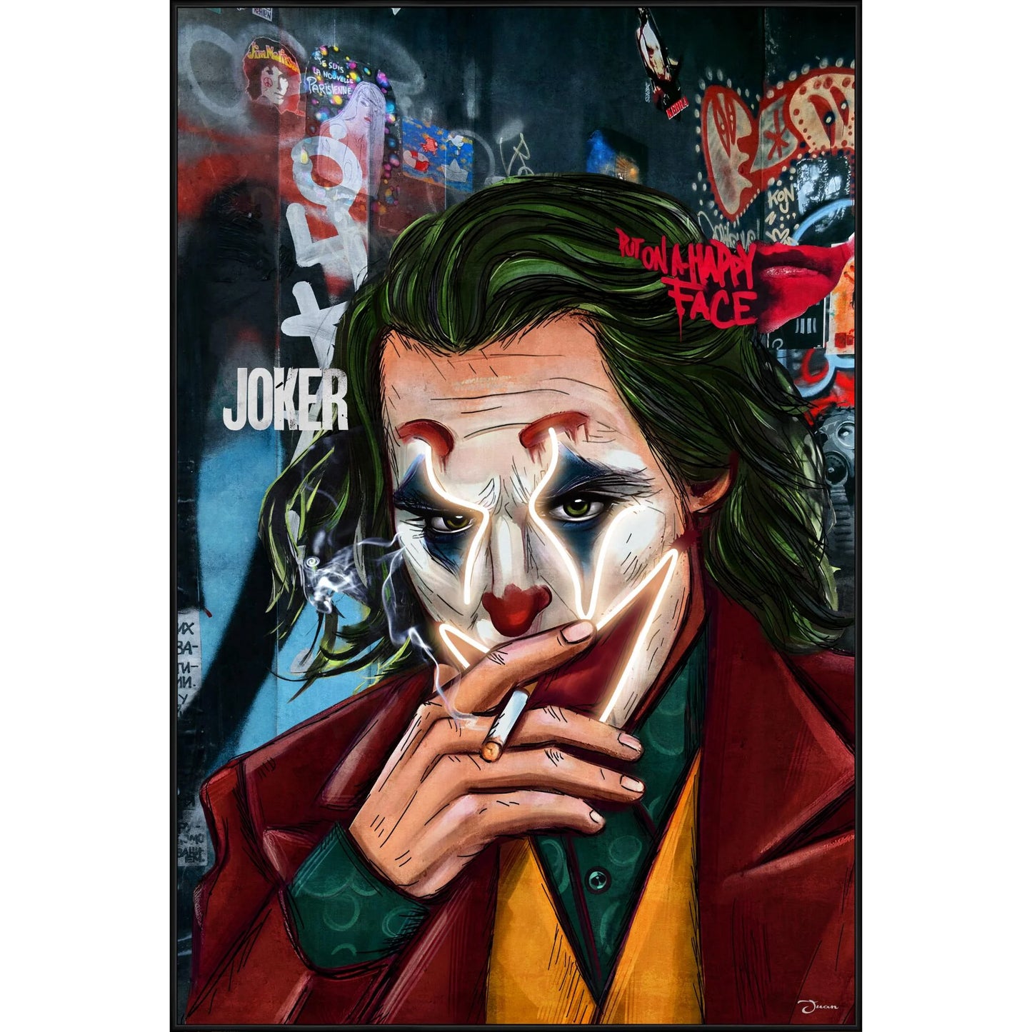 Quadro JOKER Dipinto a Mano su Tela con LED