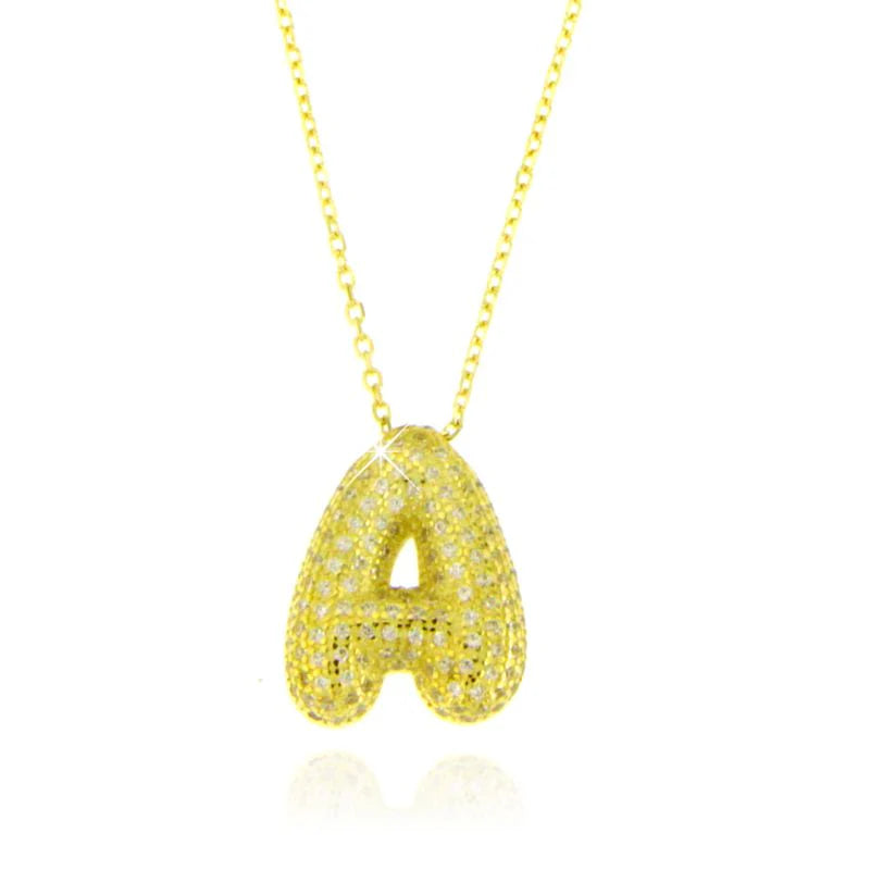 Collana Letter Bubble - Collana Donna Argento 925 e Oro