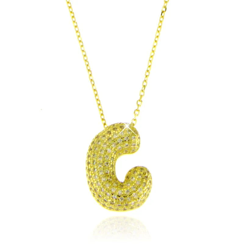 Collana Letter Bubble - Collana Donna Argento 925 e Oro