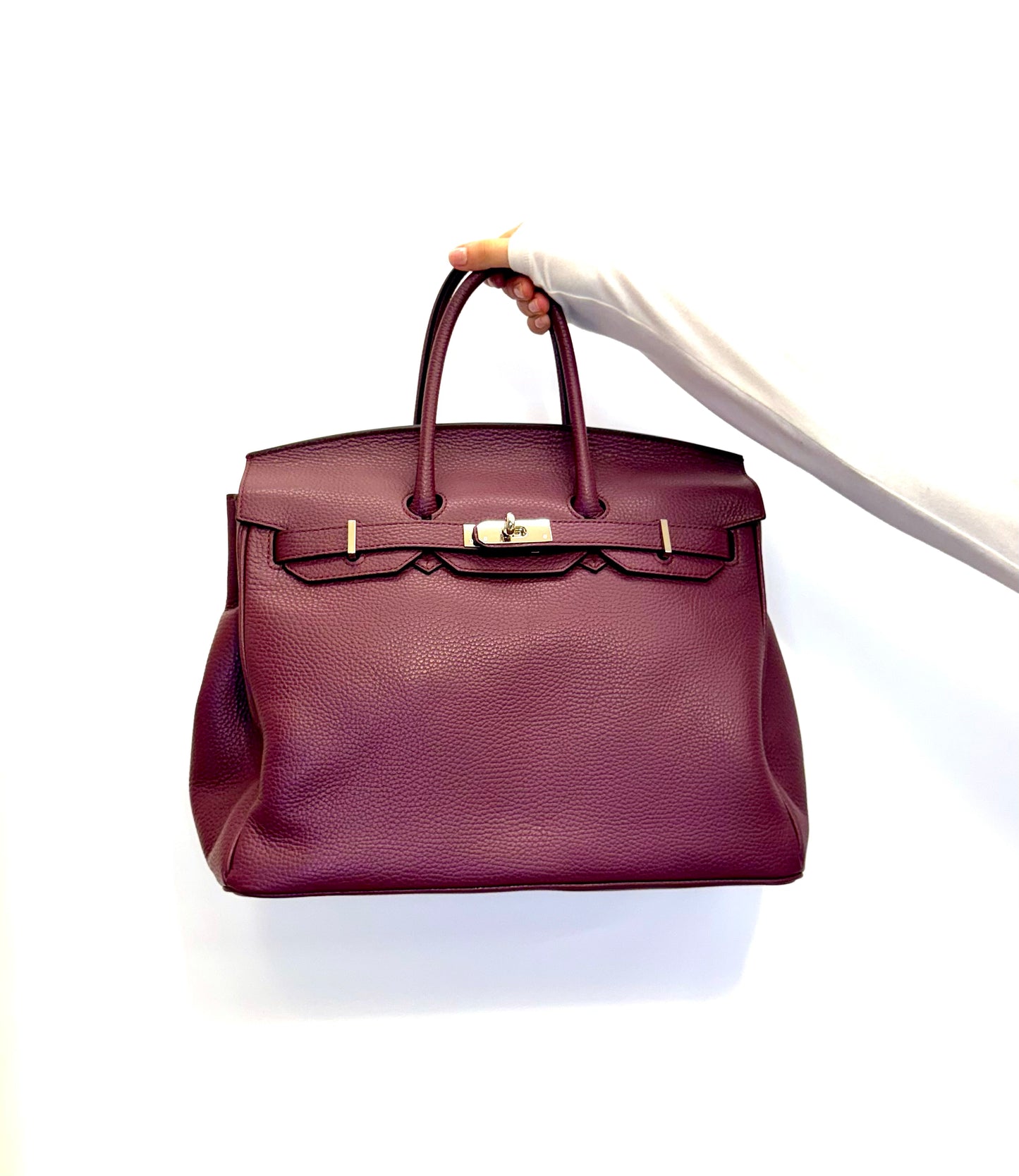 Borsa Artigianale in pelle Burgundy