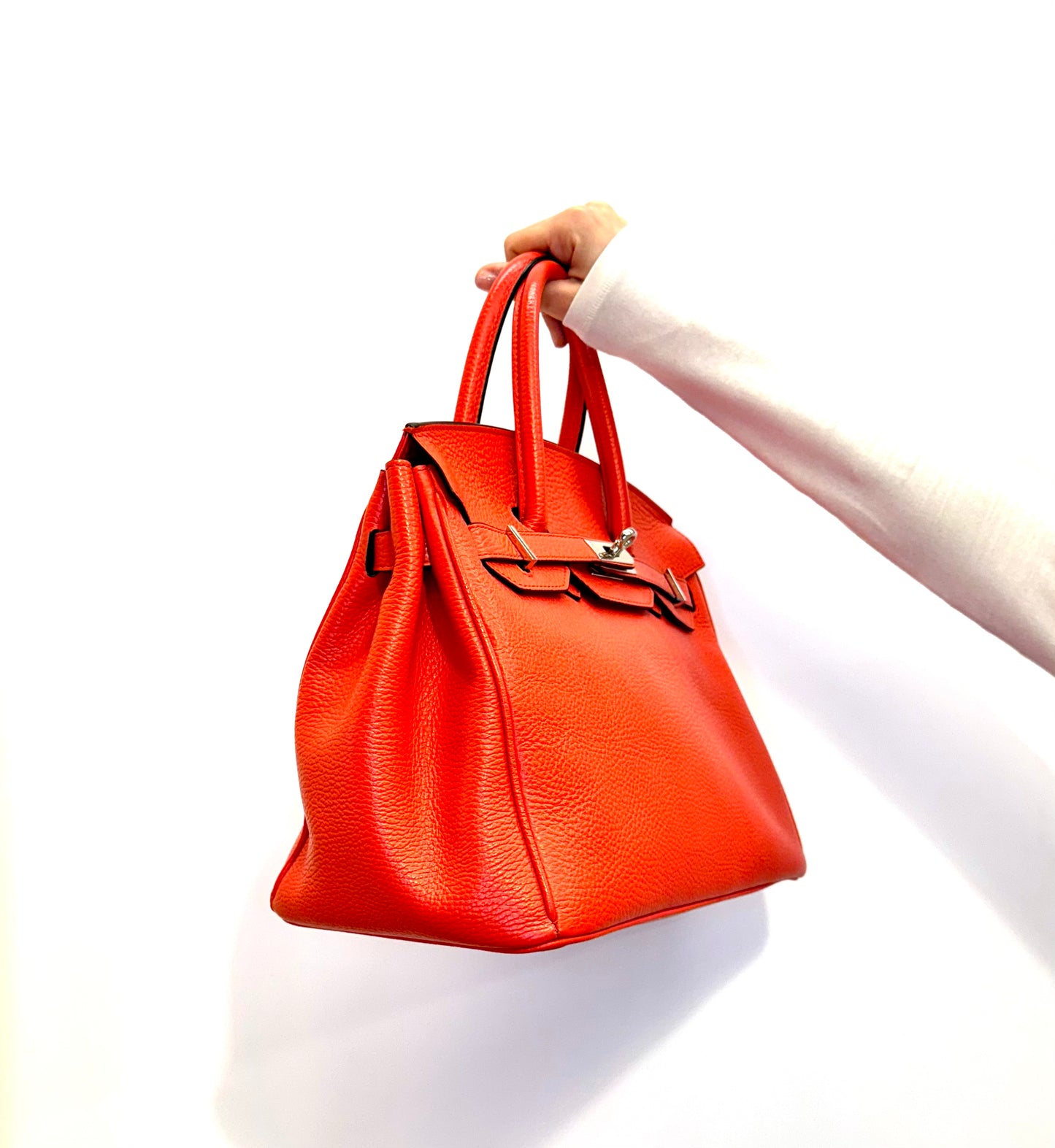 Borsa Artigianale in pelle Corallo
