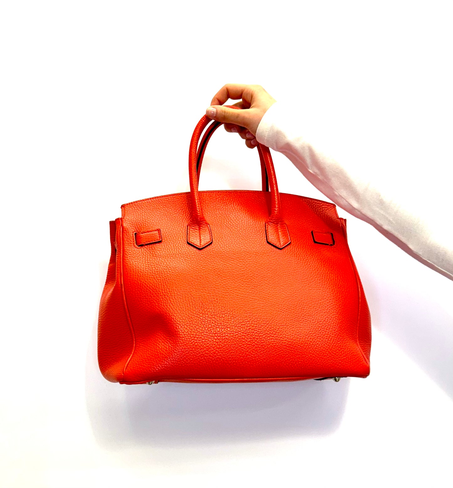 Borsa Artigianale in pelle Corallo