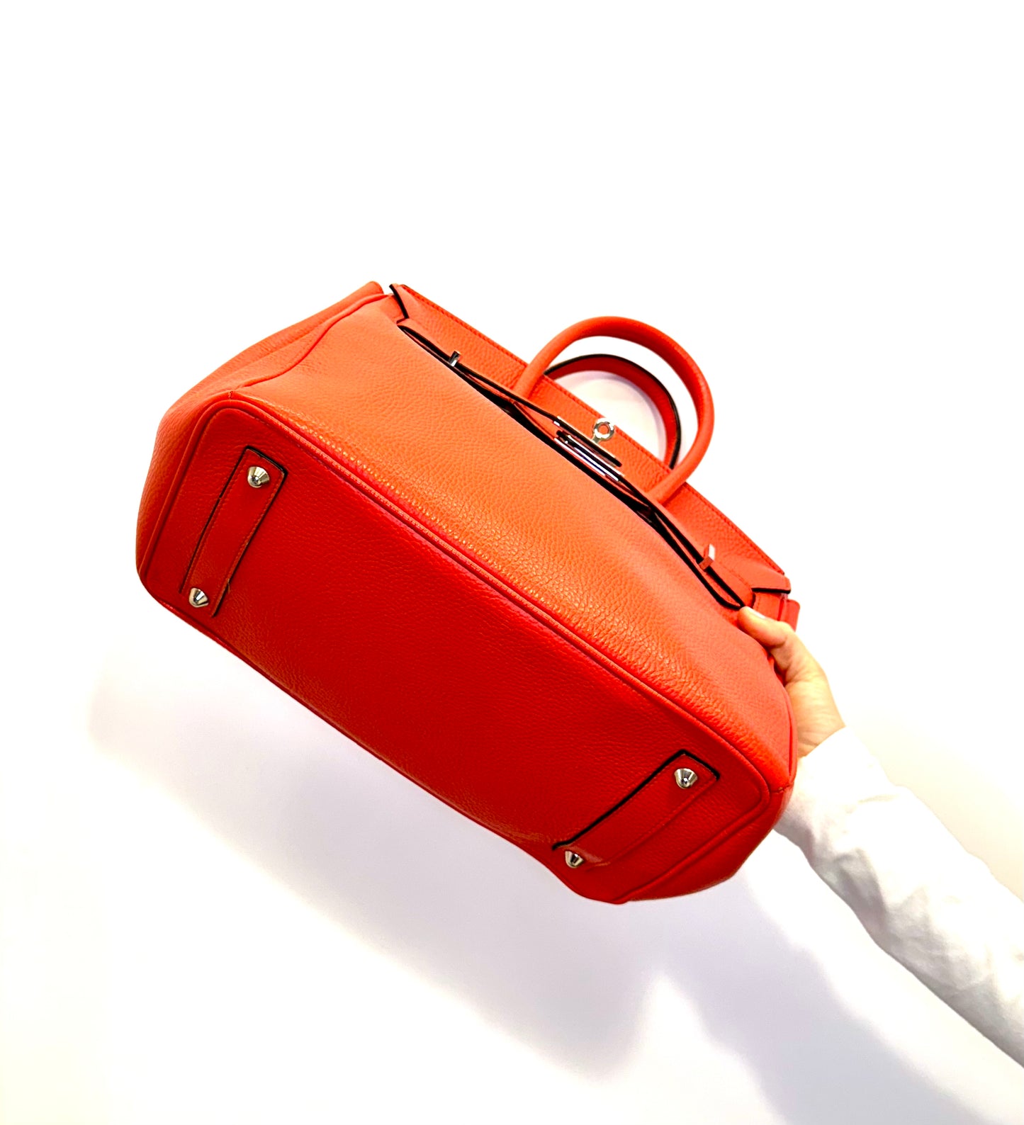 Borsa Artigianale in pelle Corallo