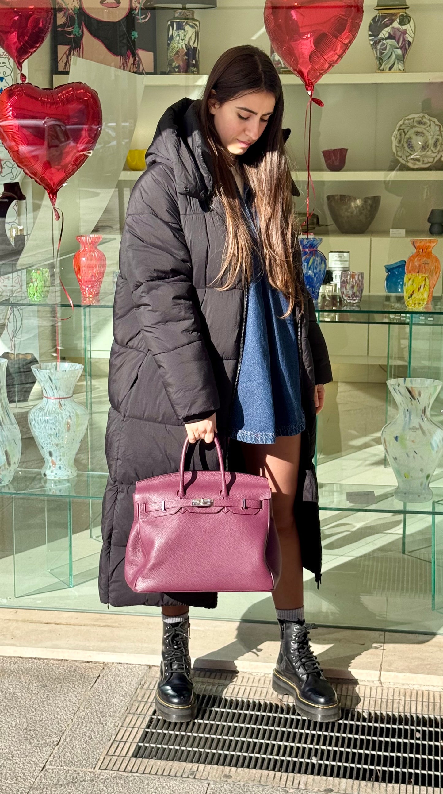 Borsa Artigianale in pelle Burgundy