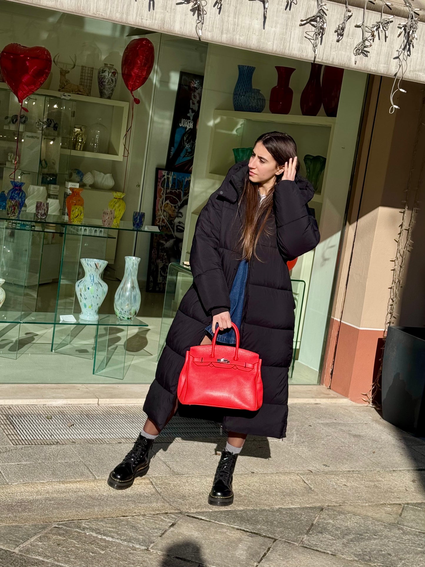 Borsa Artigianale in pelle Corallo