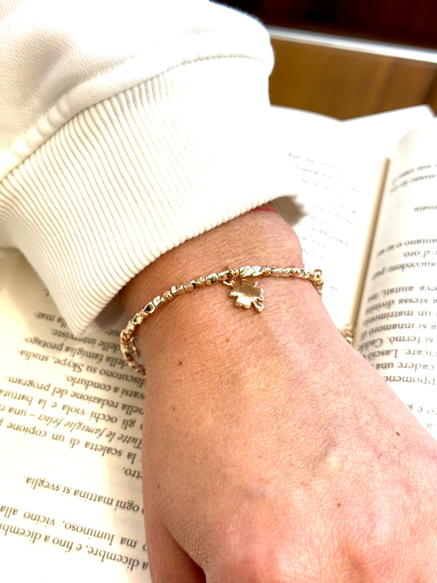 Bracciale in argento 925 con ciondoli placcati in oro rosa