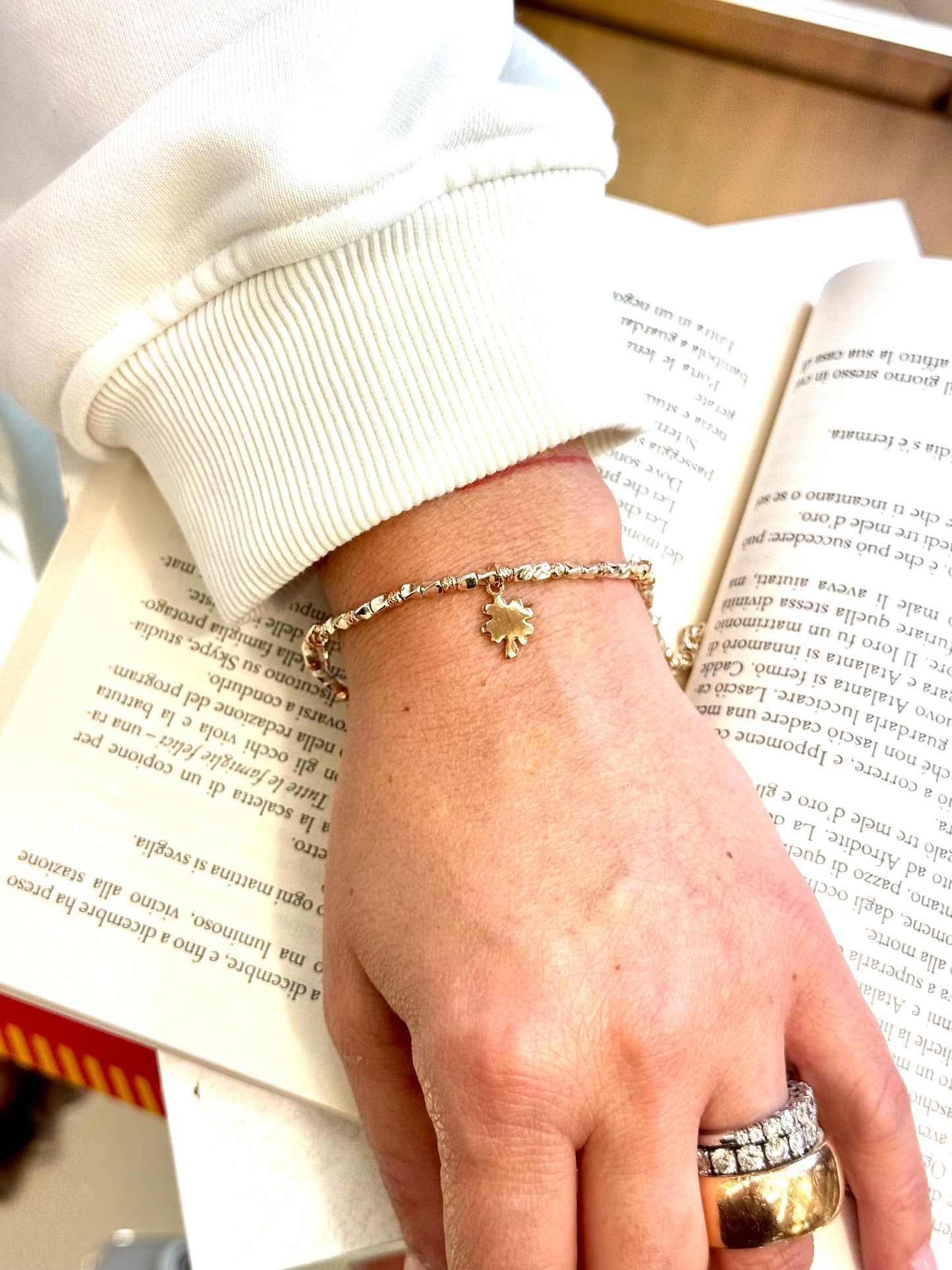 Bracciale in argento 925 con ciondoli placcati in oro rosa