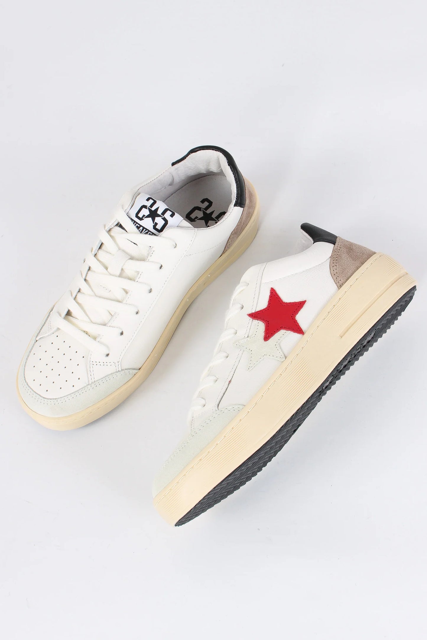 SNEAKER 2STAR BIANCO/ROSSO