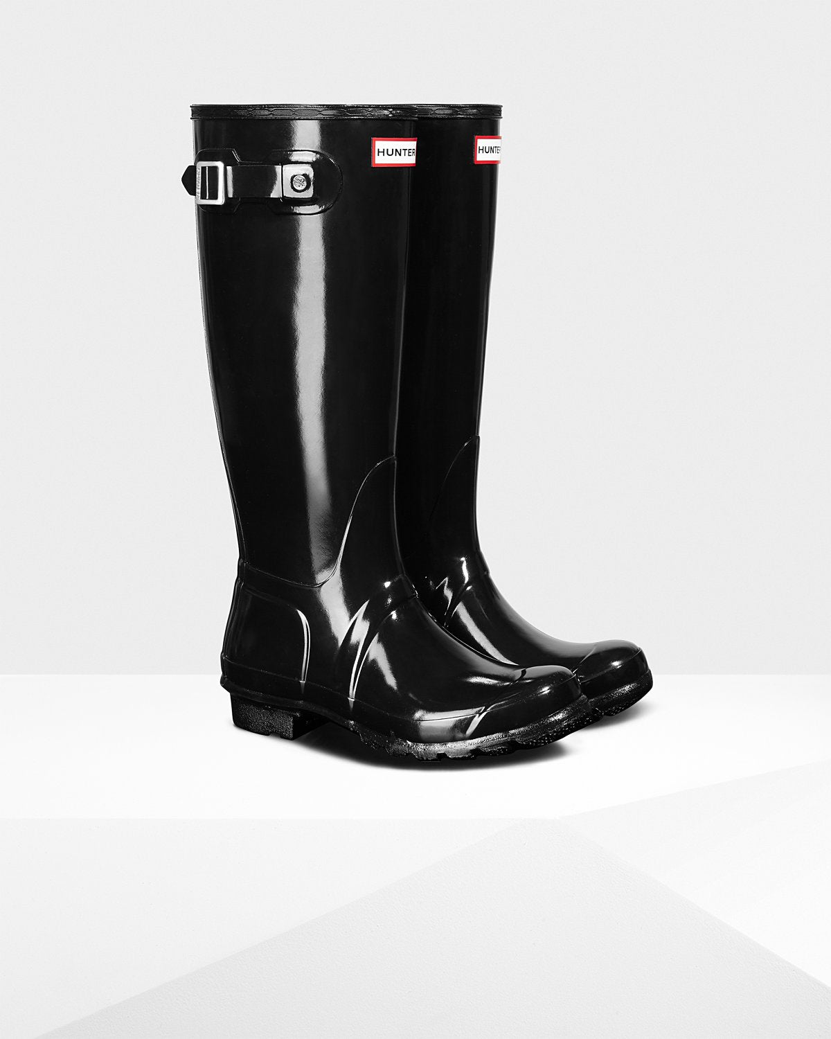 iotti-gioielli - Stivali Alti Da Donna Wellington Original Tall Lucidi: Nero - Hunter - Stivale (4111184724053)