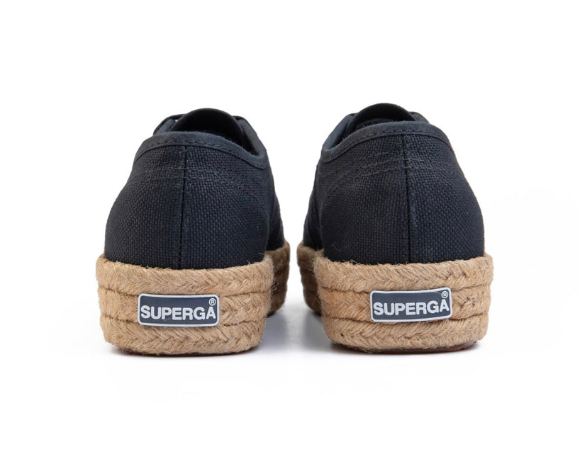 Superga suola in corda 3cm Nera