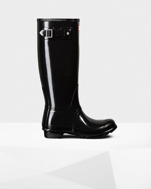 iotti-gioielli - Stivali Alti Da Donna Wellington Original Tall Lucidi: Nero - Hunter - Stivale (4111184724053)