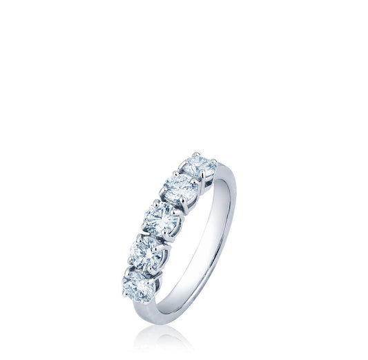 iotti-gioielli - Anello fedina in oro bianco e cinque diamanti Mirco Visconti - Mirco Visconti - Anello (2603329683541)